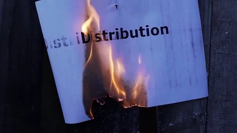 Flaming word Distribution Stock Footage 75912537