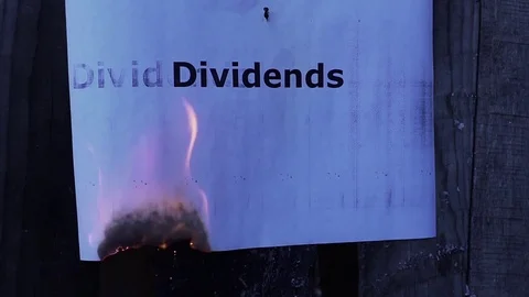 Flaming word Dividends Video stock 75908484