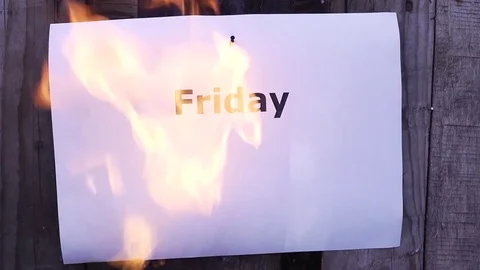 Flaming word Friday 스톡 동영상 75544751