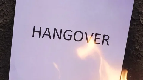 Flaming word hangover Video stock 78012431