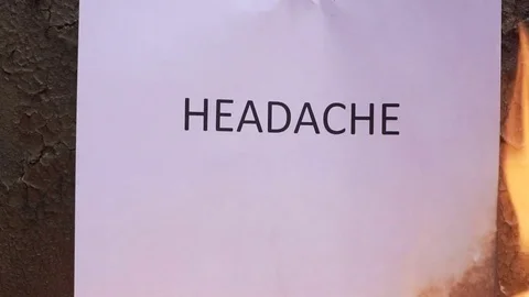 Flaming word headache Video stock 78006652