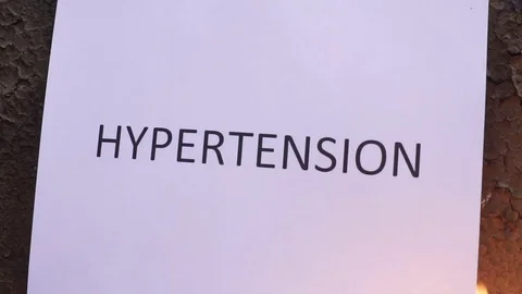 Flaming word hypertension 스톡 동영상 78010708