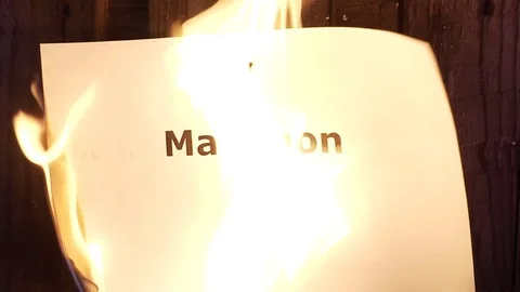 Flaming word Mammon 스톡 동영상 75548258