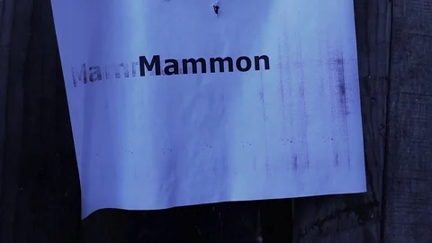 Flaming word Mammon 스톡 동영상 75905942