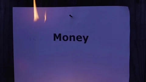 Flaming word Money Stock Footage 75548055