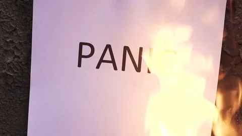 Flaming word panic slow motion 스톡 동영상 78073856