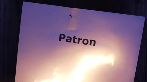 Flaming word Patron Video stock 75547883