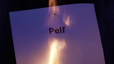 Flaming word Pelf hd Video stock 75548202