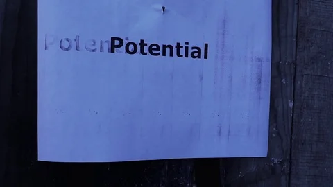 Flaming word Potential Video stock 75912988