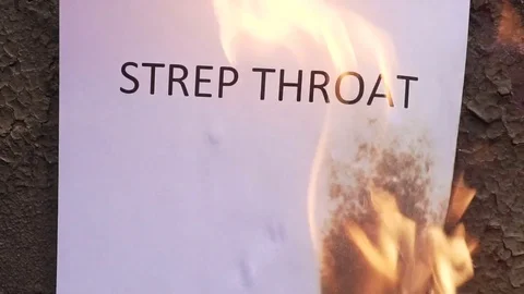 Flaming word strep throat Video stock 78008952