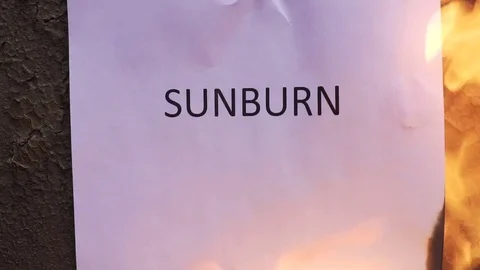 Flaming word sunburn Video stock 78008268