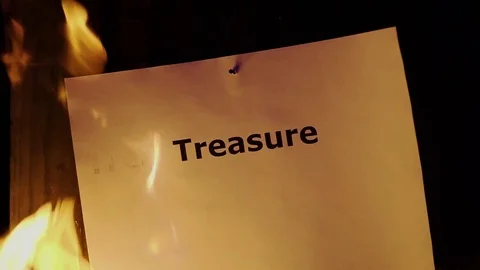 Flaming word Treasure Stock Footage 75548408
