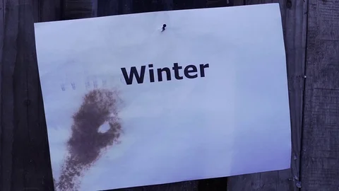 Flaming word Winter Video stock 75545137