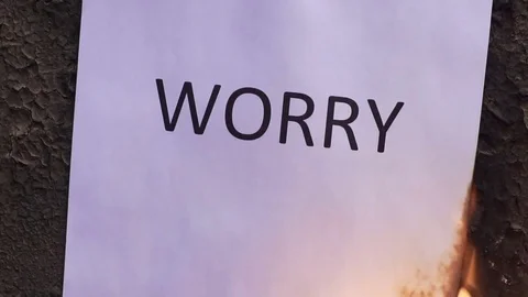 Flaming word worry slow motion 스톡 동영상 78074612