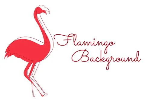 Flamingo background on white background Illustrazione stock