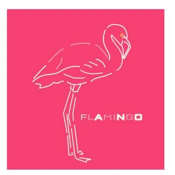 Flamingo banner Stock Illustration