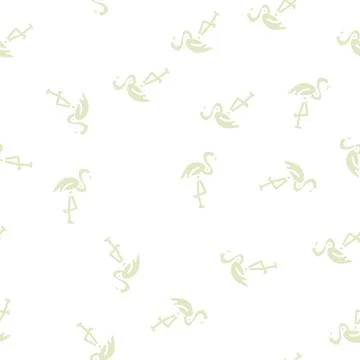 Flamingo bird glyph vector seamless pattern 스톡 일러스트