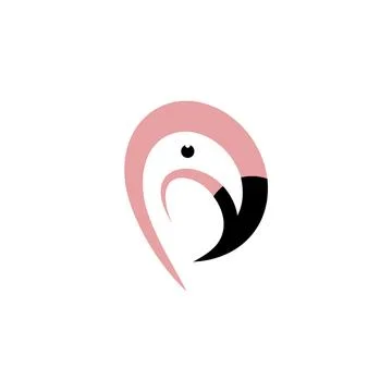 Flamingo bird head logo vector icon design Illustrazione stock