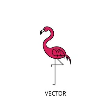 Flamingo bird icon Stock Illustration