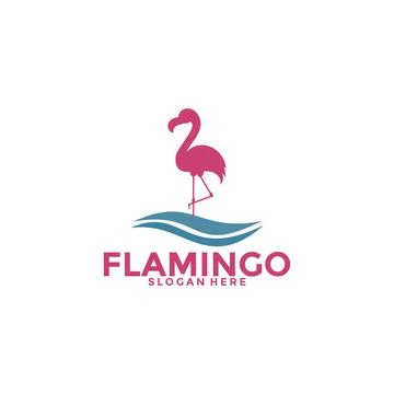 Flamingo bird logo concept, Elegant Flamingo Logo vector template Stock Illustration