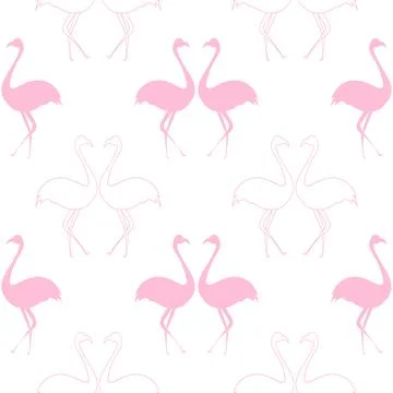 Flamingo bird seamless pattern 2 스톡 일러스트