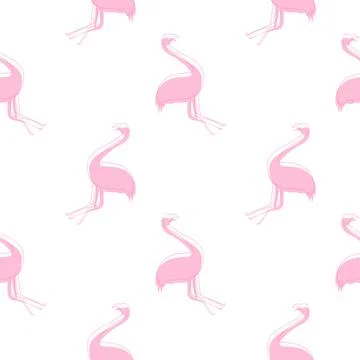 Flamingo bird seamless pattern Stock Illustration