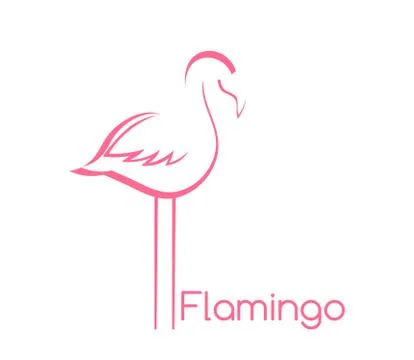 Flamingo bird shape symbol. Vector illustration Stock Illustration