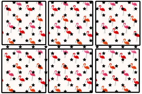 Flamingo bird texture print background イラスト素材