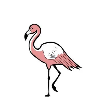 Flamingo bird vector logo illustration with green color Stock Illustration