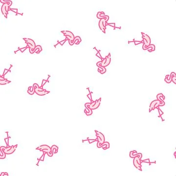 Flamingo bird vector seamless pattern 库存插图