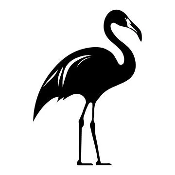 Flamingo black vector icon on white background Stock Illustration