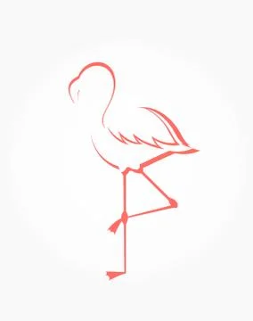 Flamingo blird shape. Vector illustration Stock Illustration
