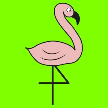 Flamingo in a cartoon style Stock Illustration