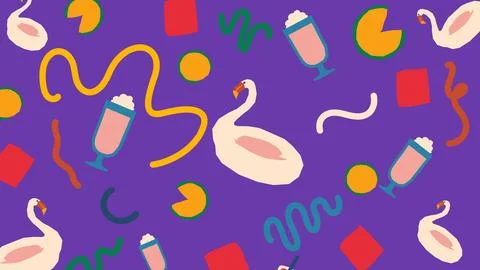 Flamingo cocktail background Stock Illustration