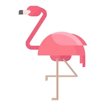 Flamingo flat clipart vector illustration Illustrazione stock
