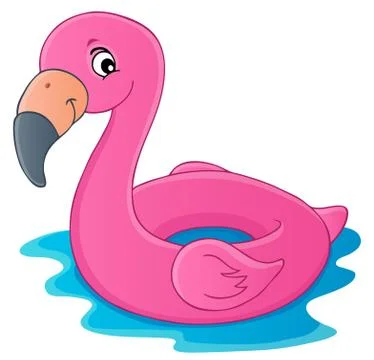 Flamingo float theme image Stock Illustration