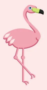 Flamingo with hand drawn relief effect. Vector illustration. Stock Illustration