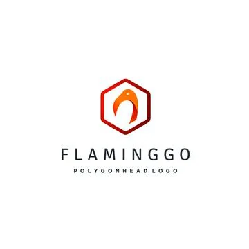 Flamingo head logo in polygon shape logo design vector Stock Illustration