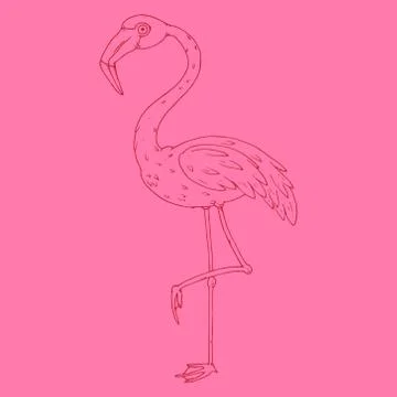 Flamingo icon. Illustrazione stock