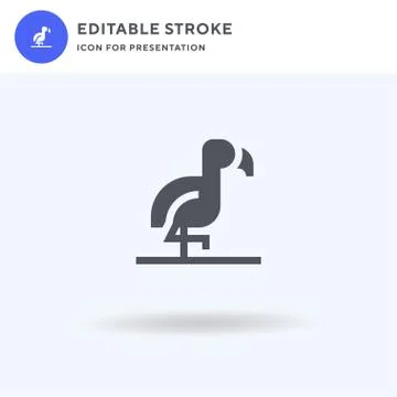 Flamingo icon vector, filled flat sign, solid pictogram isolated on white, logo Stock Illustration