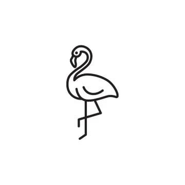 Flamingo icon vector on white background Stock Illustration