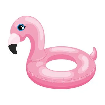 Flamingo inflatable float ring 스톡 일러스트