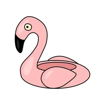 Flamingo inflatable ring for swimming pool or beach, vector Illustrazione stock