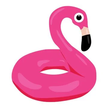 Flamingo inflatable vector icon on a white background. Pool flamingo Illustrazione stock