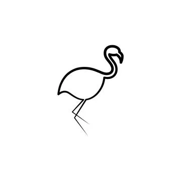 Flamingo line vector icon design element Stock Illustration