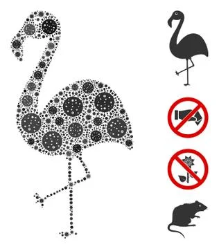 Flamingo Mosaic of CoronaVirus Elements Stockillustratie