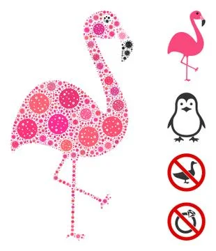 Flamingo Mosaic of CoronaVirus Items Illustrazione stock