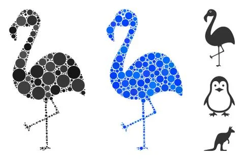 Flamingo Mosaic Icon of Round Dots Stock Illustration