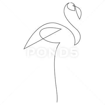 Flamingo bird head. Hand drawn watercolor sketch - a Royalty Free Stock  Photo from Photocase