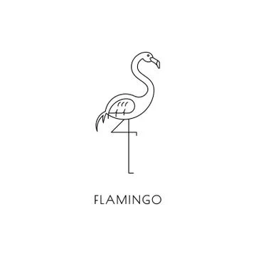 Flamingo outline icon Stock Illustration